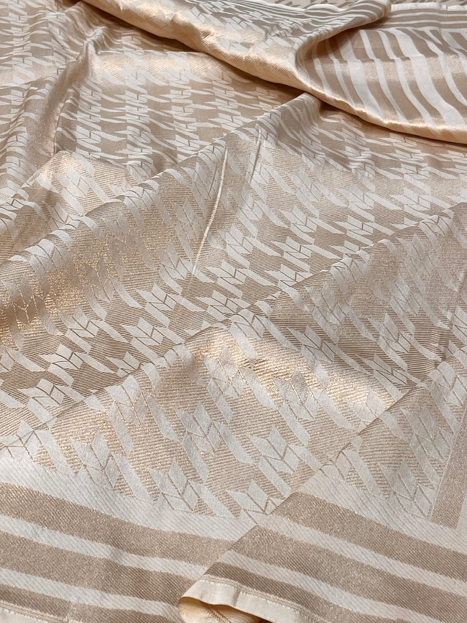 Ivory Banarasi  Brocade Silk Saree