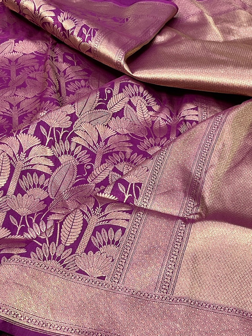 Magenta Banarasi  Brocade Silk Saree