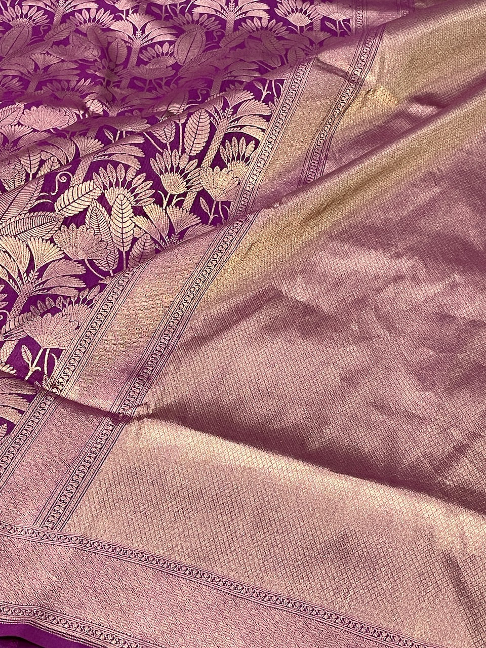 Magenta Banarasi  Brocade Silk Saree
