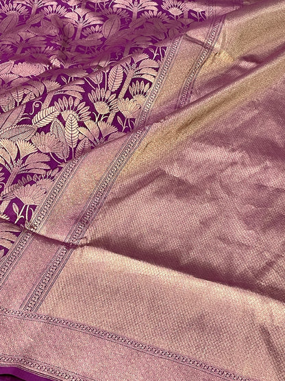 Magenta Banarasi  Brocade Silk Saree