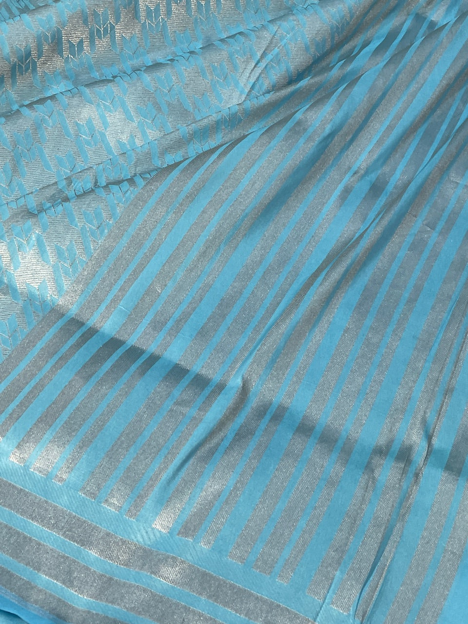 Ocean Blue Banarasi  Brocade Silk Saree