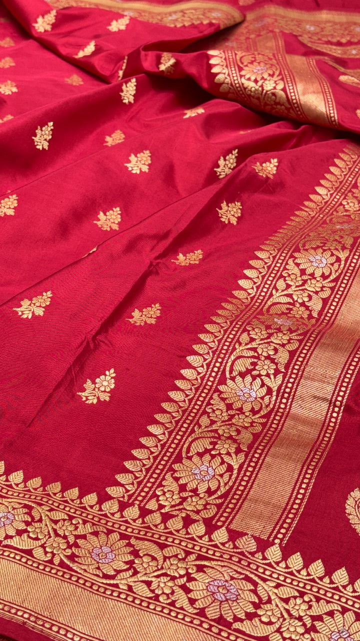 Red Color Pure Banarasi Katan Silk Saree