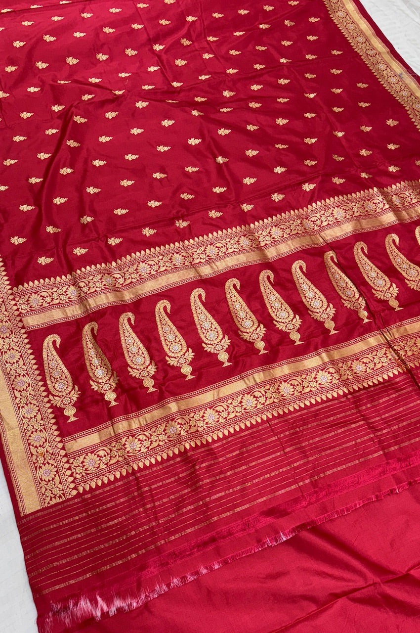 Red Color Pure Banarasi Katan Silk Saree