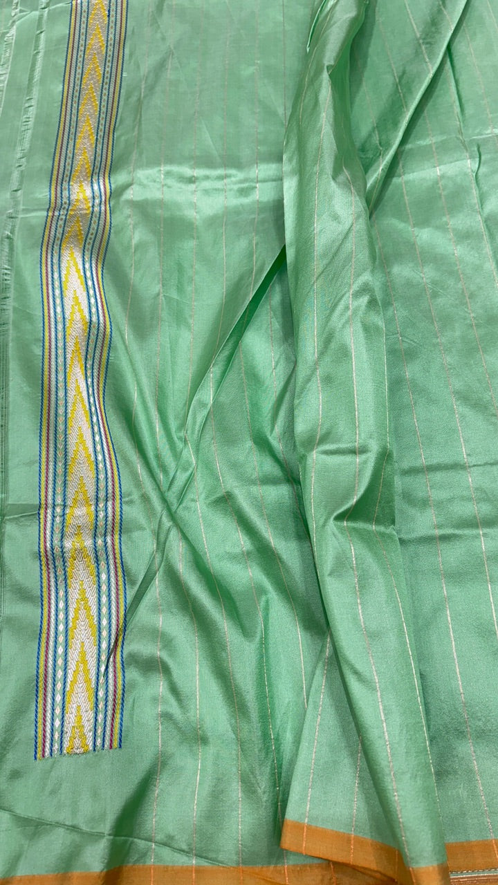 Olive Green Color  Pure Banarasi Katan Silk Saree