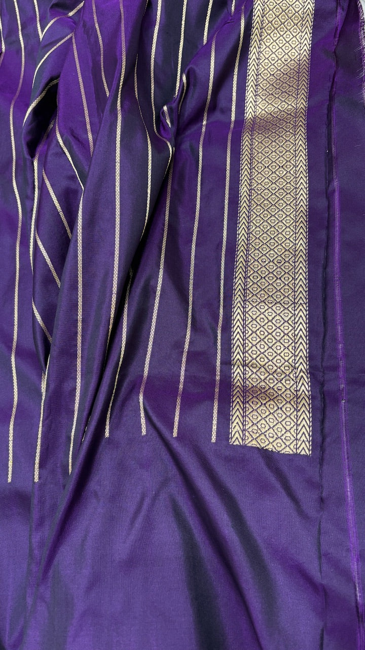 Purple Pure Banarasi Katan Silk Saree