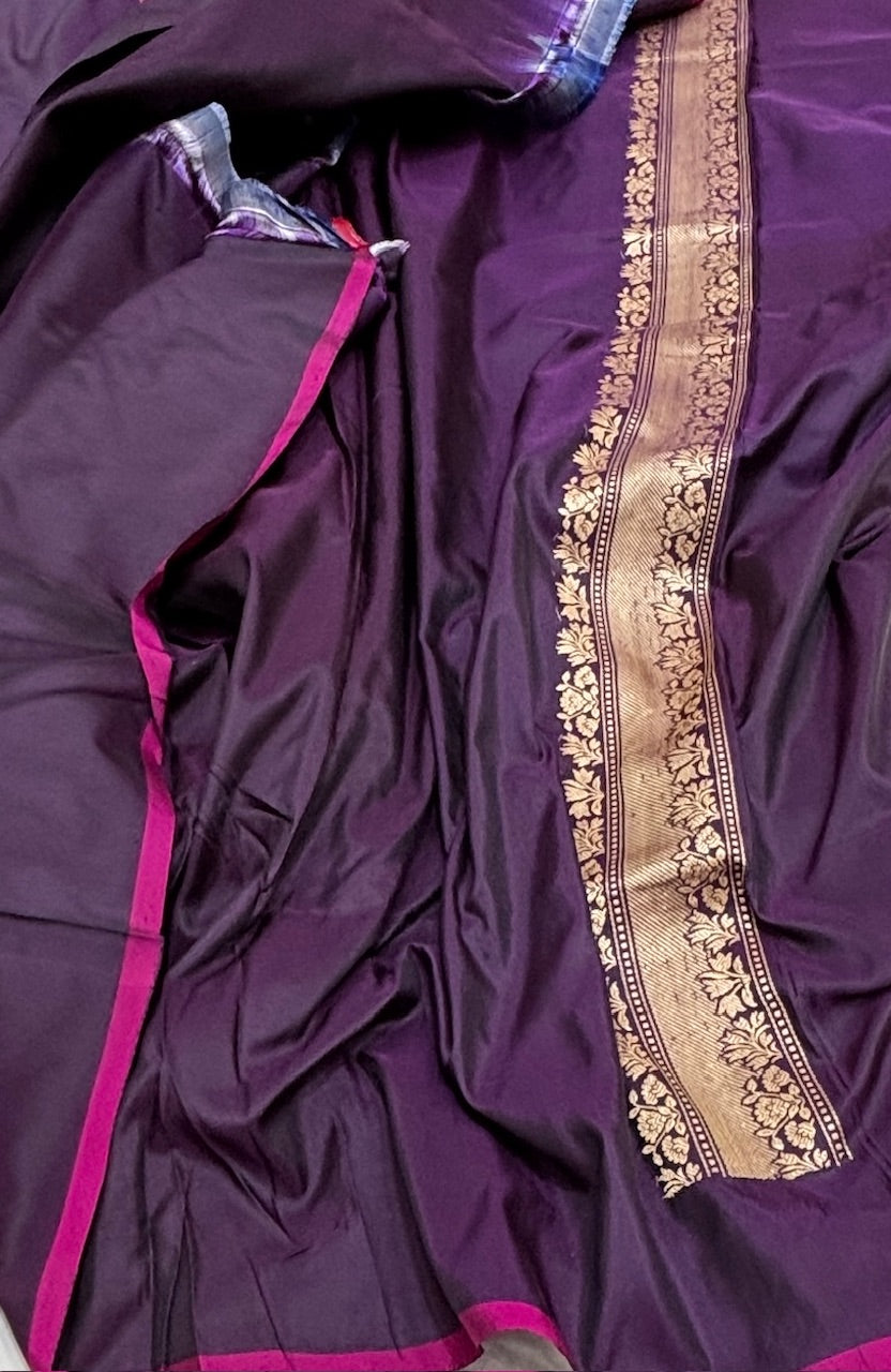 Purple Pure Banarasi Katan Silk Saree