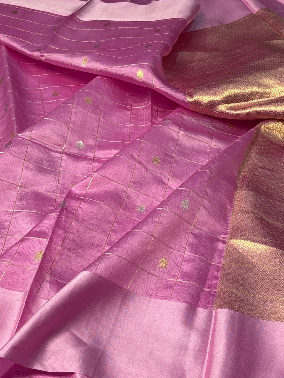 Pink Mango Katan Banarasi Silk Handwoven Saree