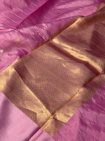 Pink Mango Katan Banarasi Silk Handwoven Saree