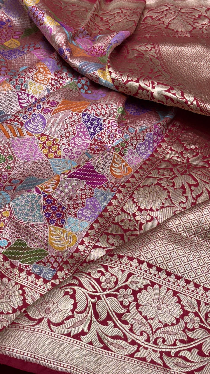 Premium Red Pure Banarasi Katan Silk Saree
