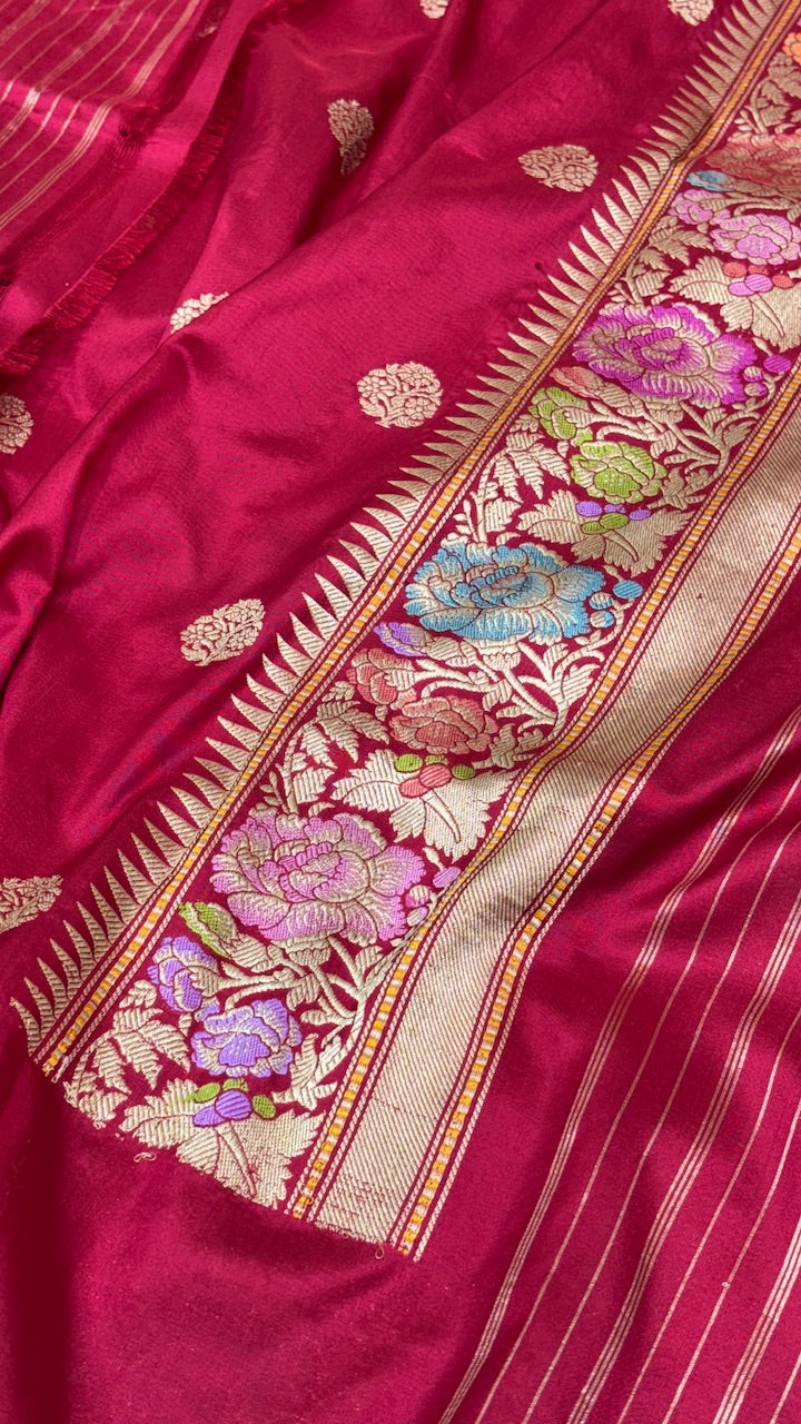 Red Pure Banarasi Katan Silk Saree