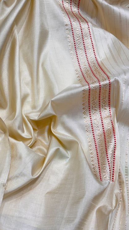 Moonlight White pure Banarasi Silk Saree