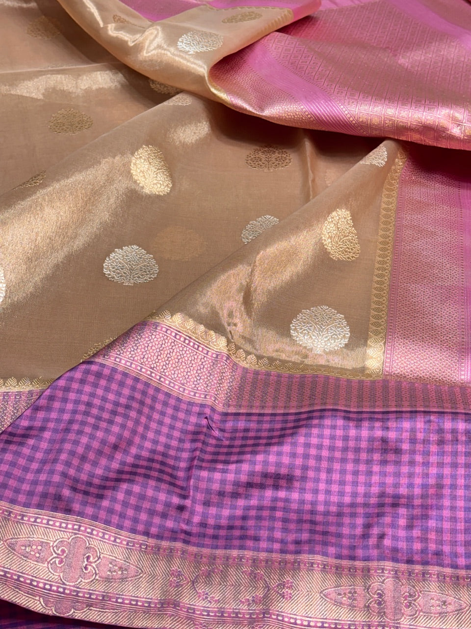 Gold Tissue Banarasi Silk Handwoven Saree