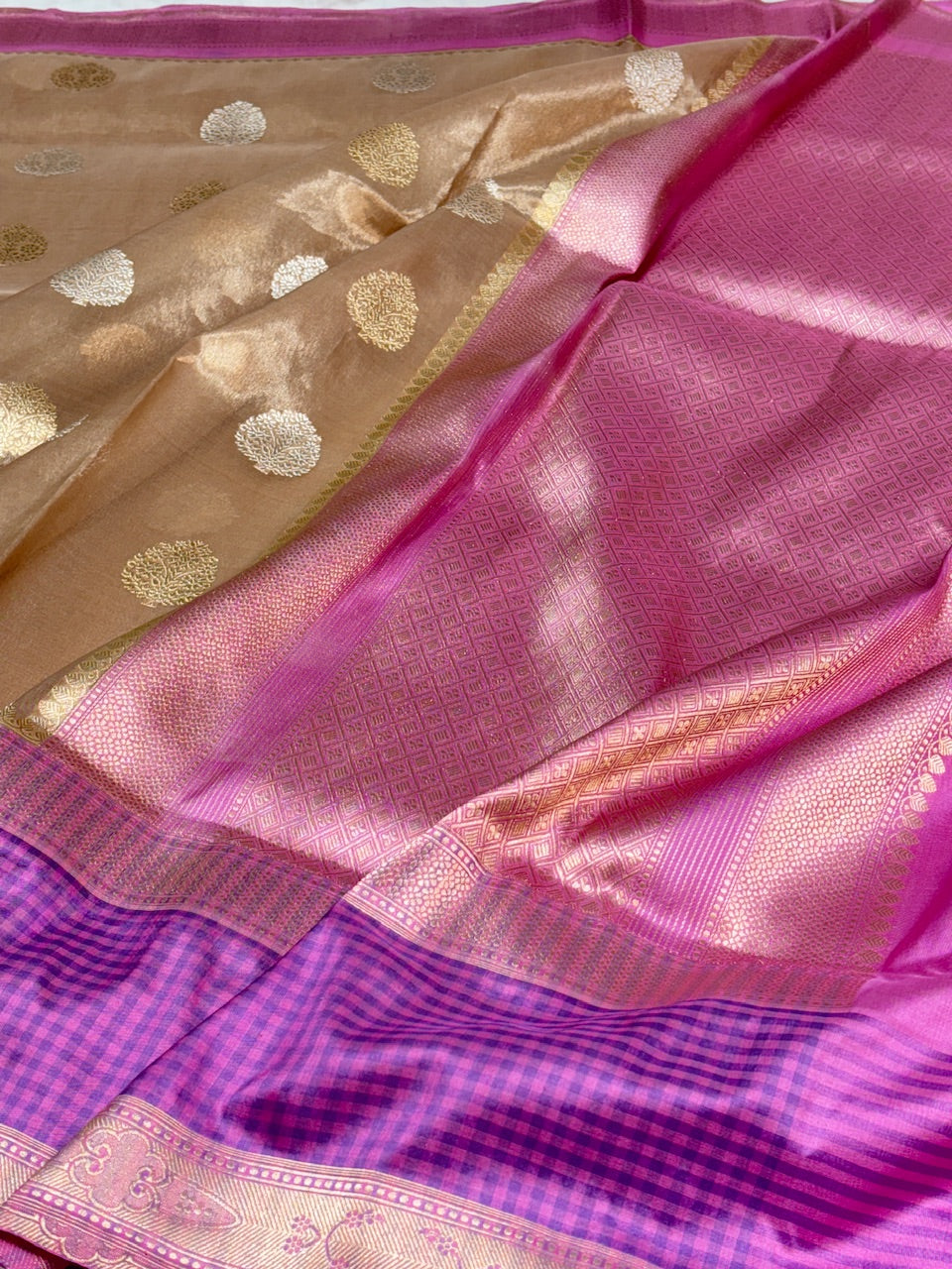 Gold Tissue Banarasi Silk Handwoven Saree