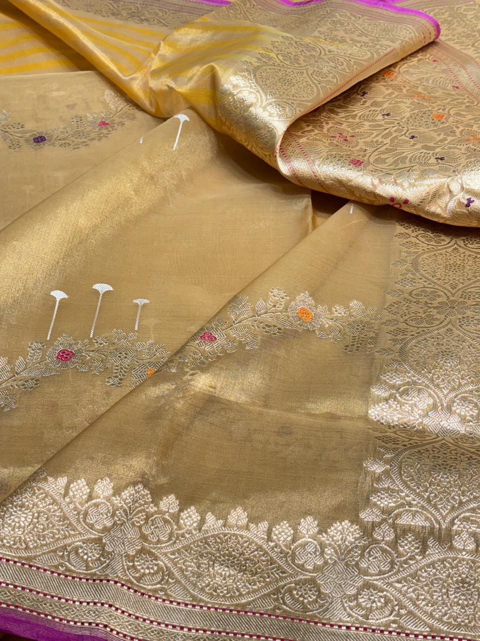 Champion Gold Tissue Banarasi Silk Handwoven Saree