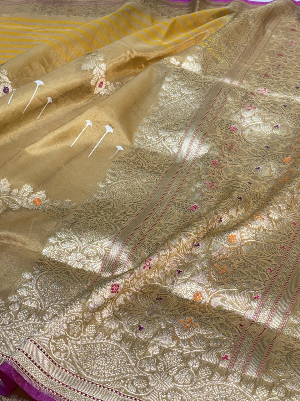 Champion Gold Tissue Banarasi Silk Handwoven Saree