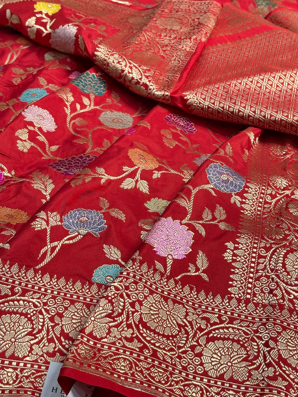 Red Pure Banarasi Katan Silk Handloom Saree