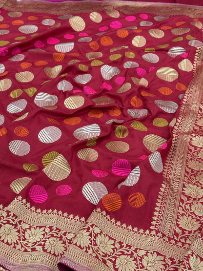 Red Banarasi Pure Katan Silk Handwoven Saree