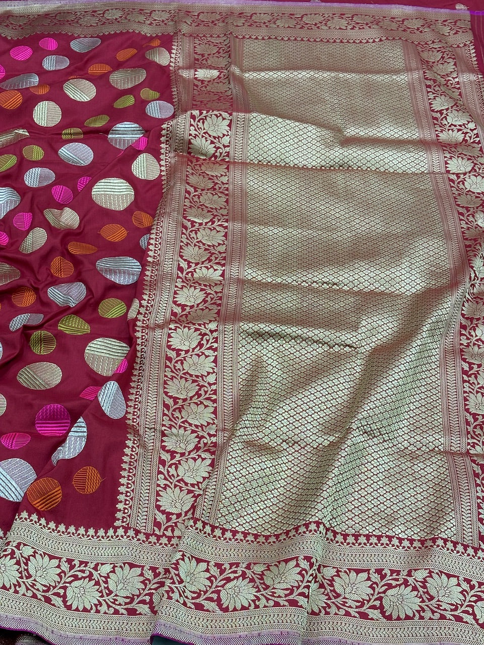 Red Banarasi Pure Katan Silk Handwoven Saree