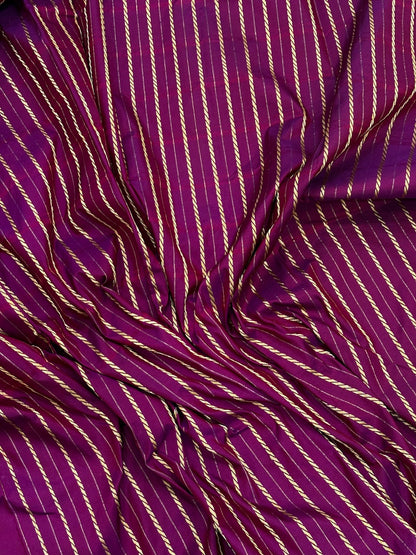 Wine Banarasi Pure Katan Silk Handwoven Saree