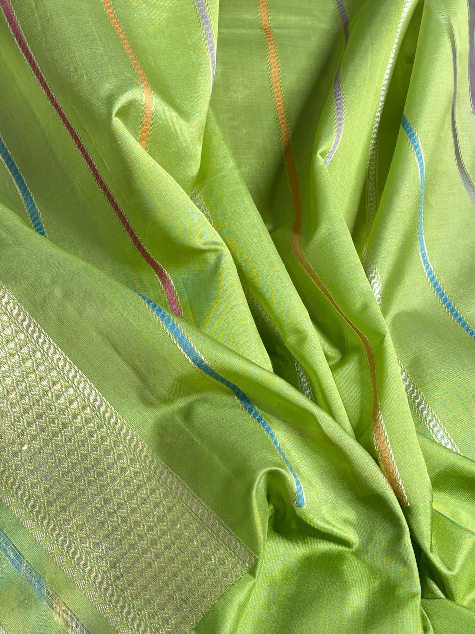 Lavender Banarasi Kora Silk Handwoven Saree
