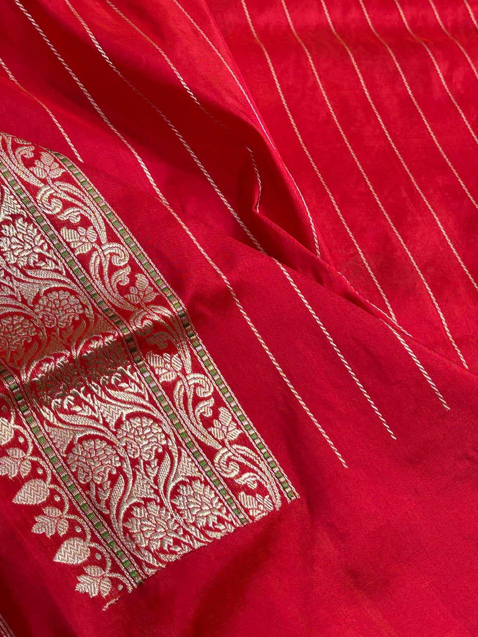 Red Banarasi Kingkhaab Brocade Handwoven Silk Saree