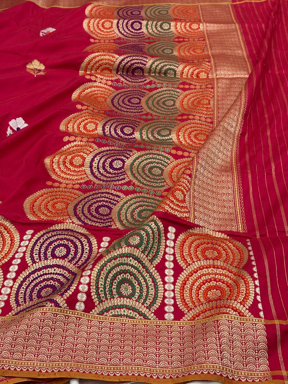 Red Banarasi Pure Katan Silk Handwoven Saree