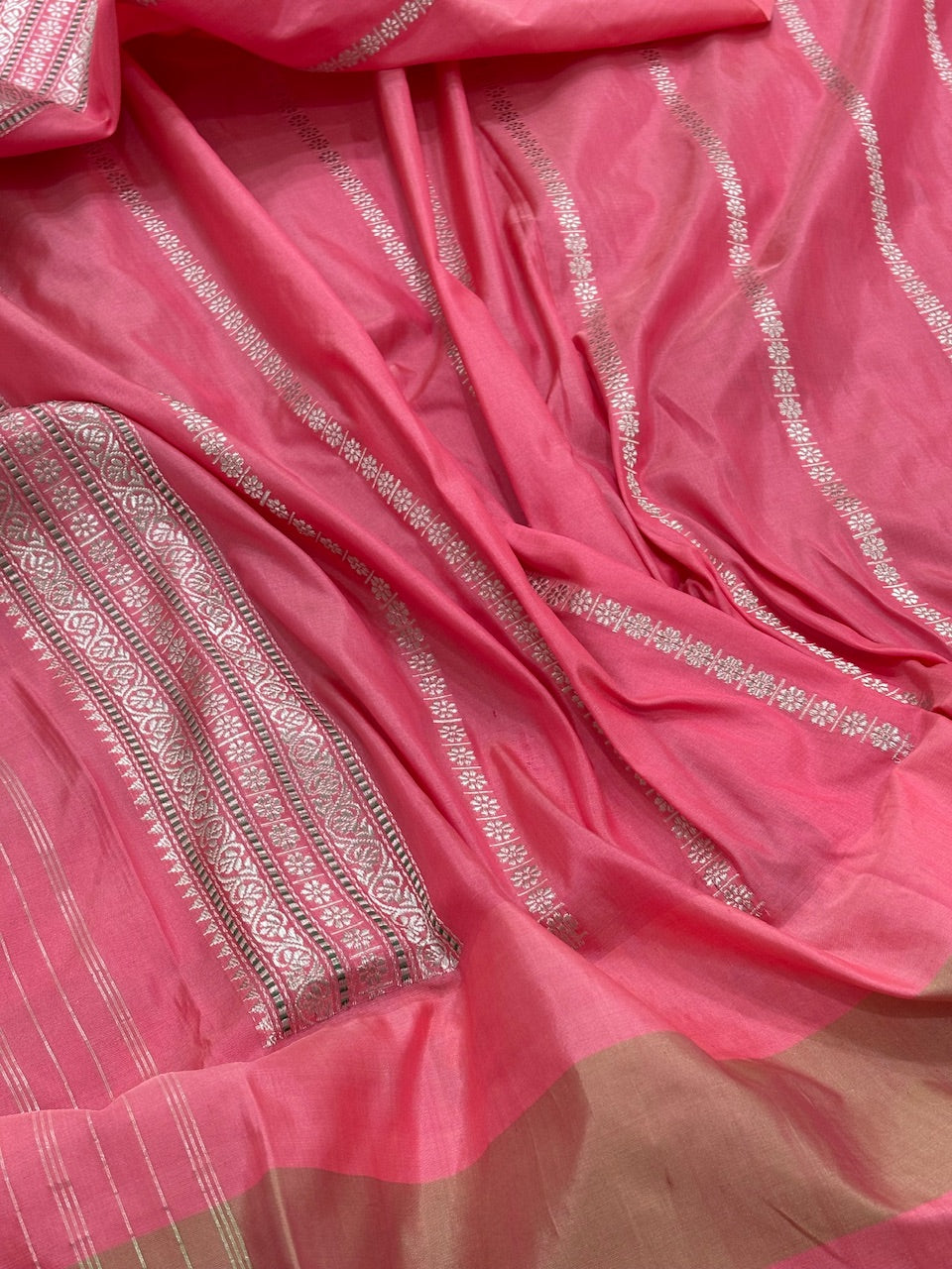 Mint Green Banarasi Tissue Silk Handwoven Saree