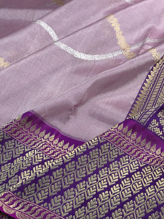 Pink Tissue Banarasi Silk Handwoven Saree