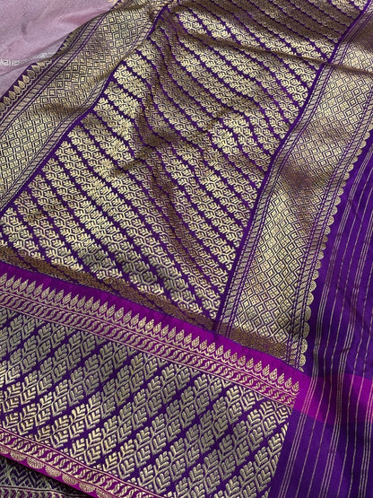 Pink Tissue Banarasi Silk Handwoven Saree
