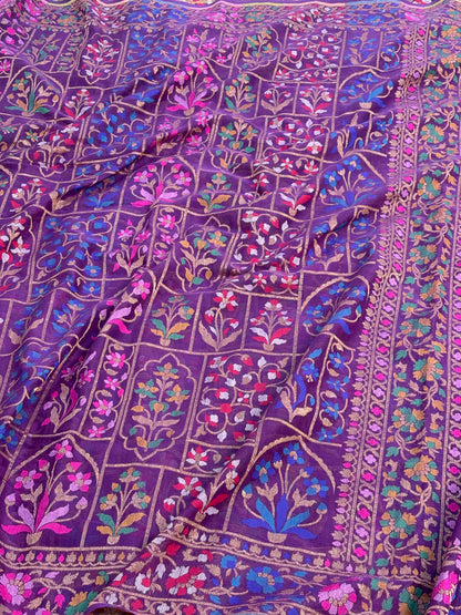 Royal Purple Pure Cotton Ektara Jamdani Saree