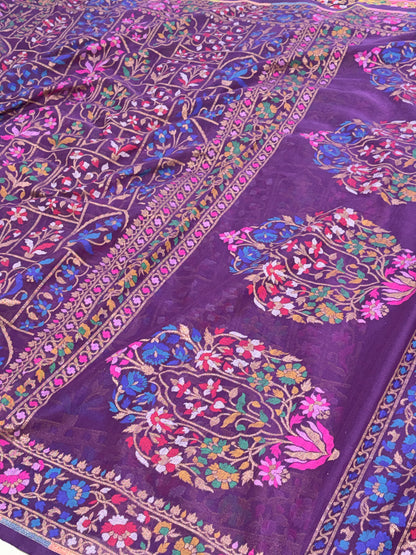 Royal Purple Pure Cotton Ektara Jamdani Saree