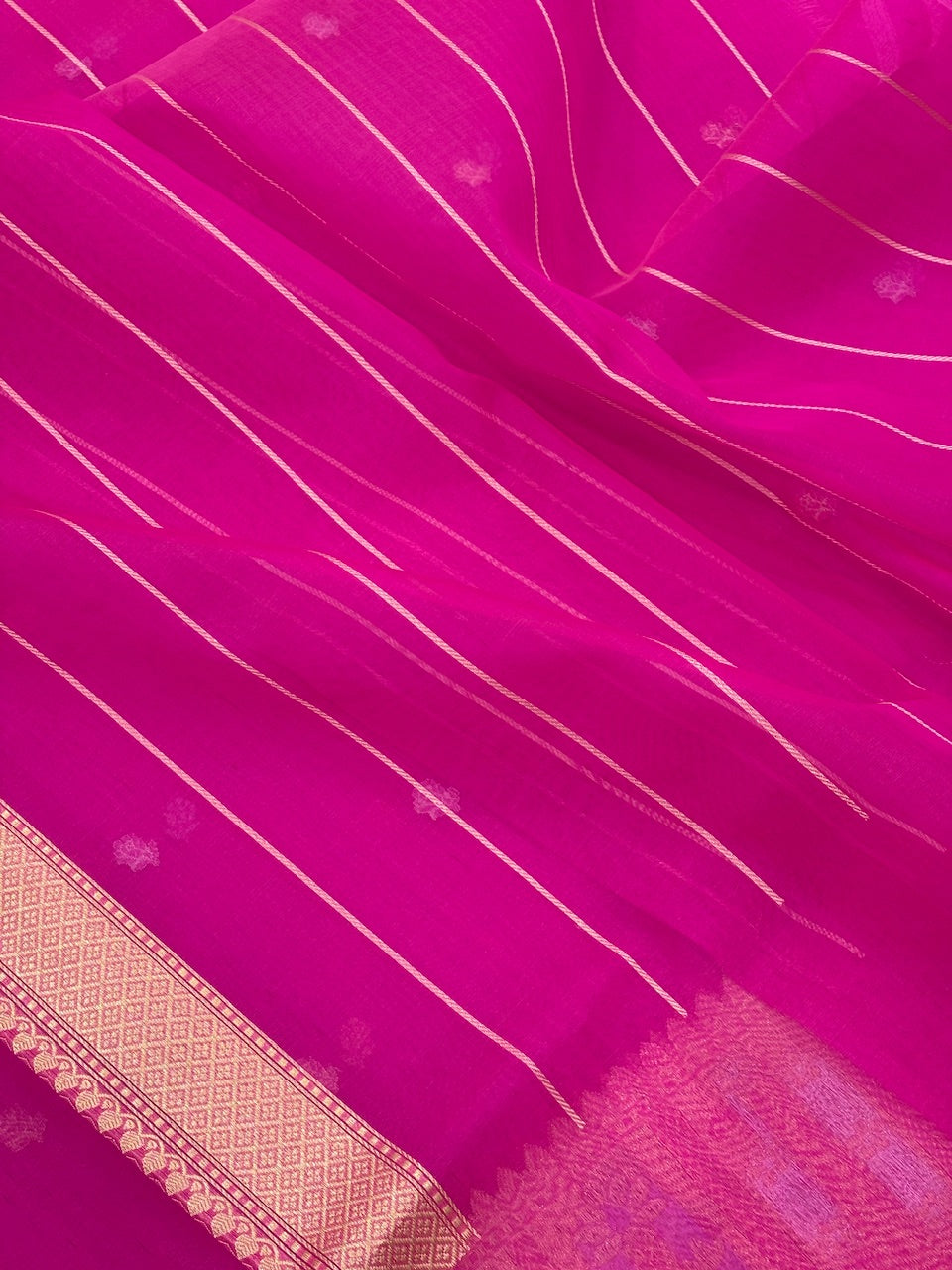 Pink Banarasi Kora Silk Handwoven Saree