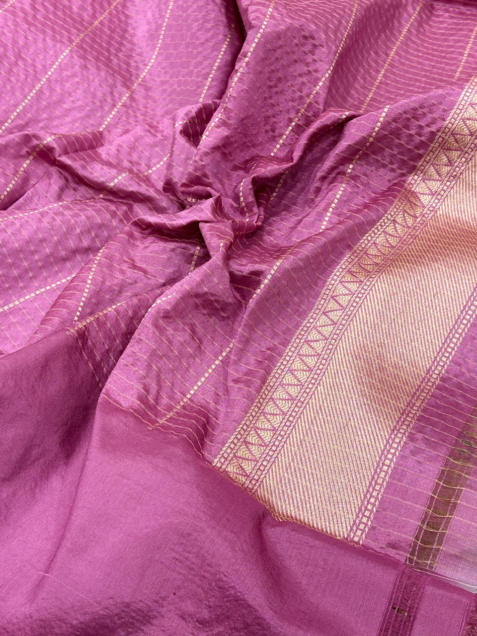 Gold Banarasi Tissue Silk Handwoven Saree