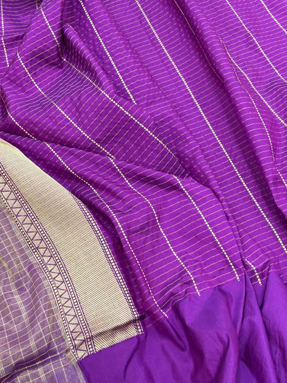 Lavender Banarasi Tissue Silk Handwoven Saree