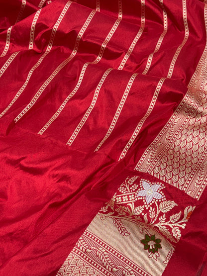 Mauve Pure Kora Banarasi Handwoven Saree with Multicolour Meenakari Buta