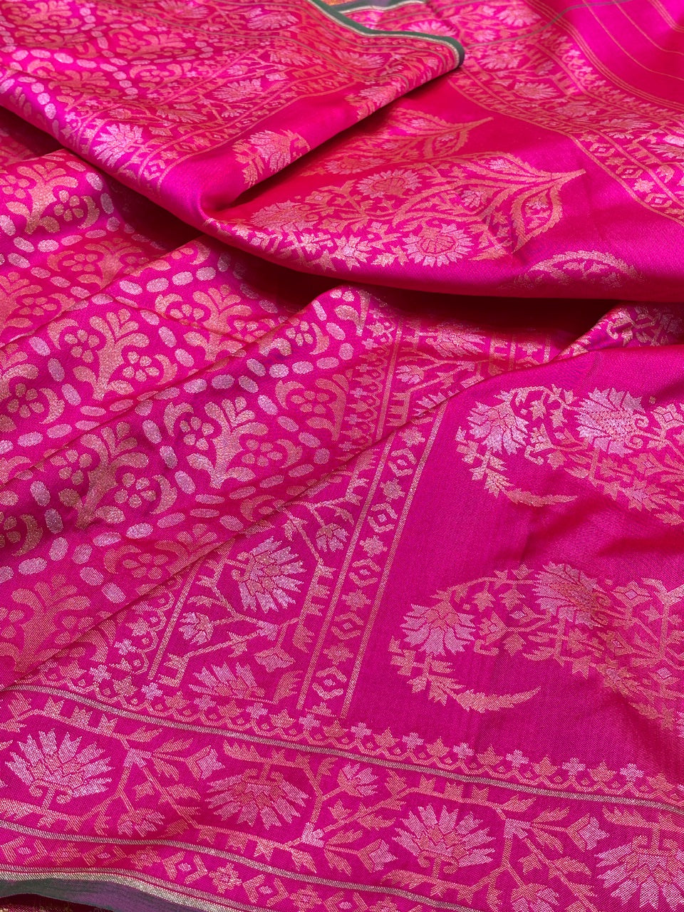 Pink Ektara Silk Jamdani Saree with Zari Weaves