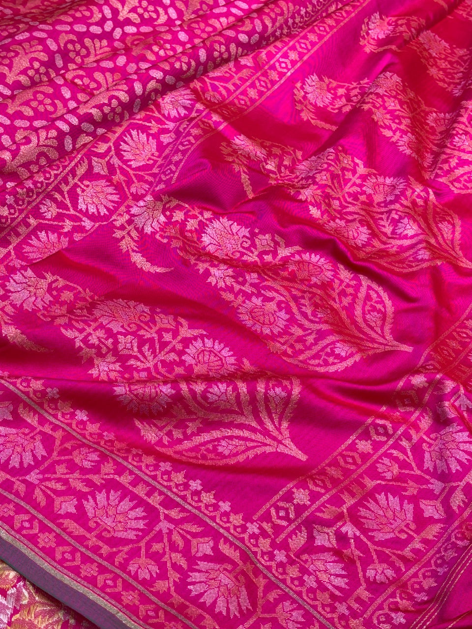 Pink Ektara Silk Jamdani Saree with Zari Weaves
