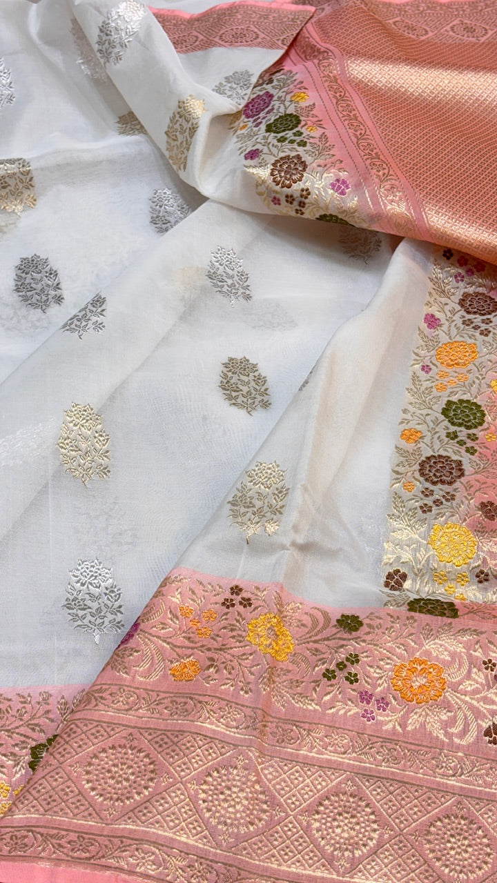 Pure Kora Organza  Silk Saree