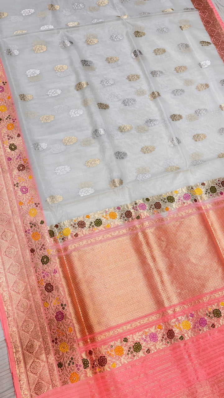 Pure Kora Organza  Silk Saree