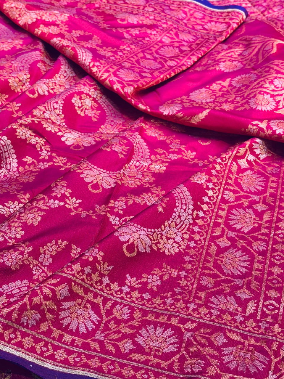 Pink Ektara Silk Jamdani Saree with Zari Weaves