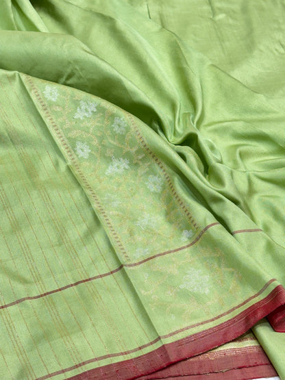 Green Ektara Silk Jamdani Saree with Zari Weaves