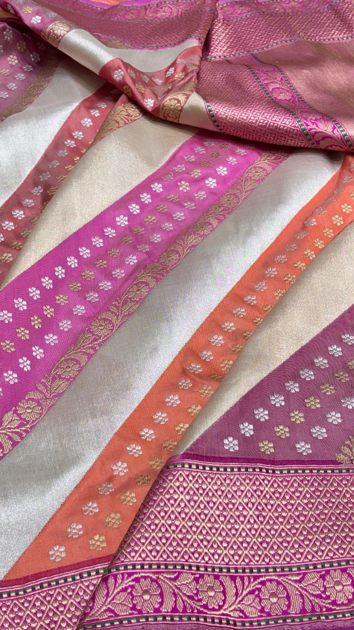 Pink Pure Banarasi Rankaat Handwoven Saree
