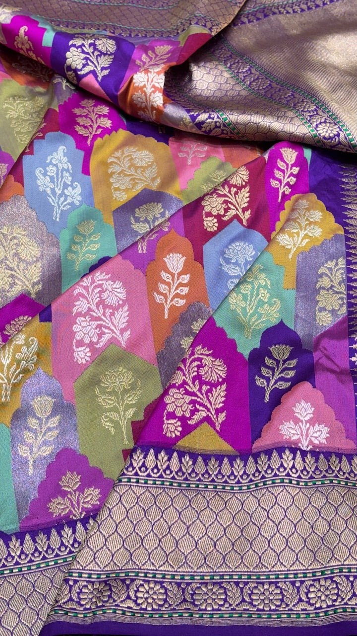 Royal Purple Pure Banarasi Rankaat Handwoven Saree
