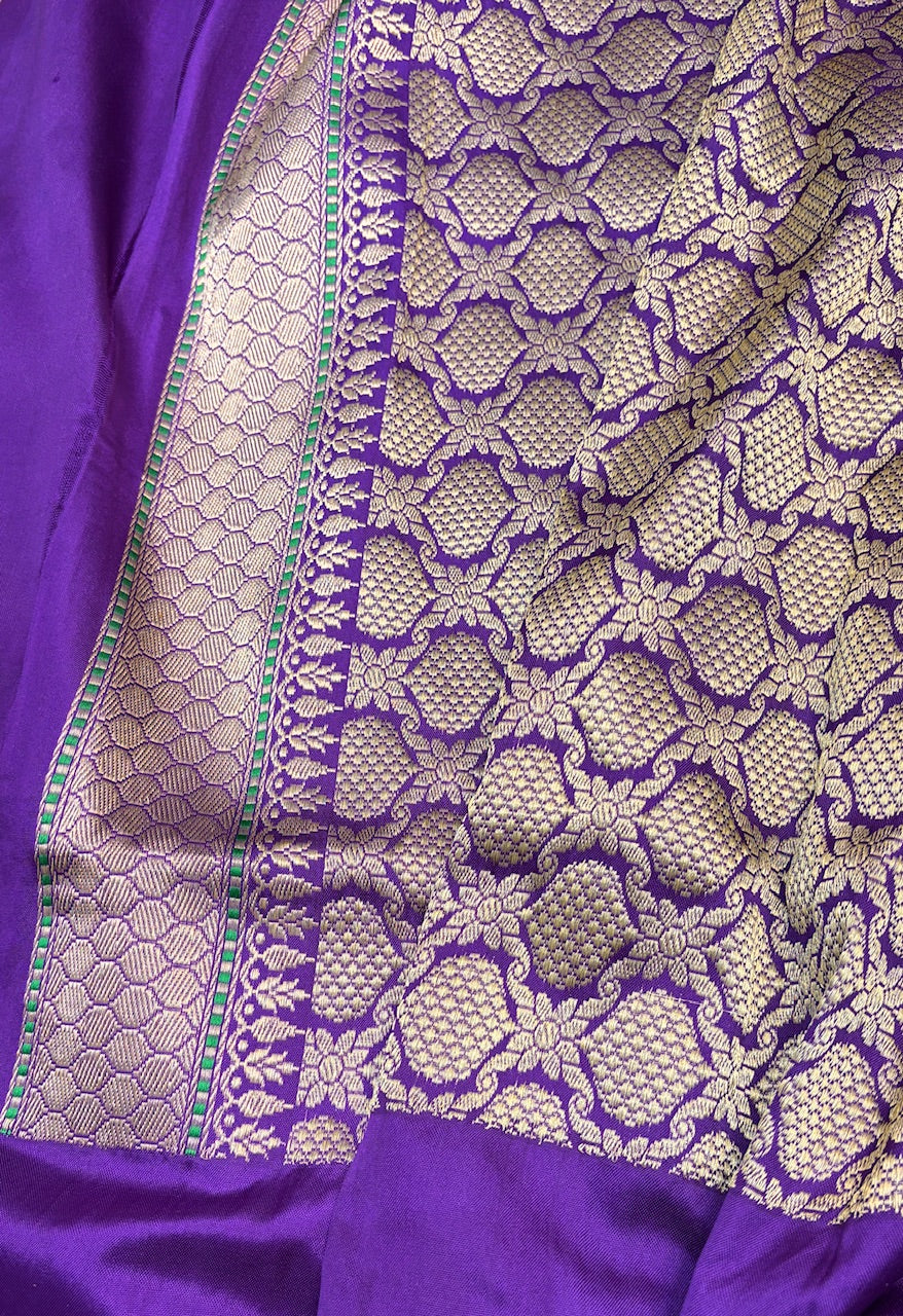 Royal Purple Pure Banarasi Rankaat Handwoven Saree