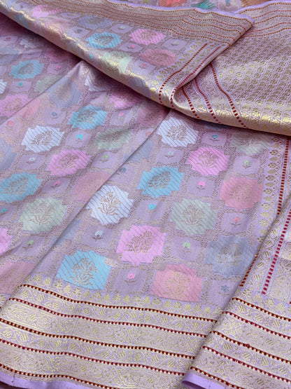 Banarasi Handwoven Pure Katan Silk Rangkaat Saree