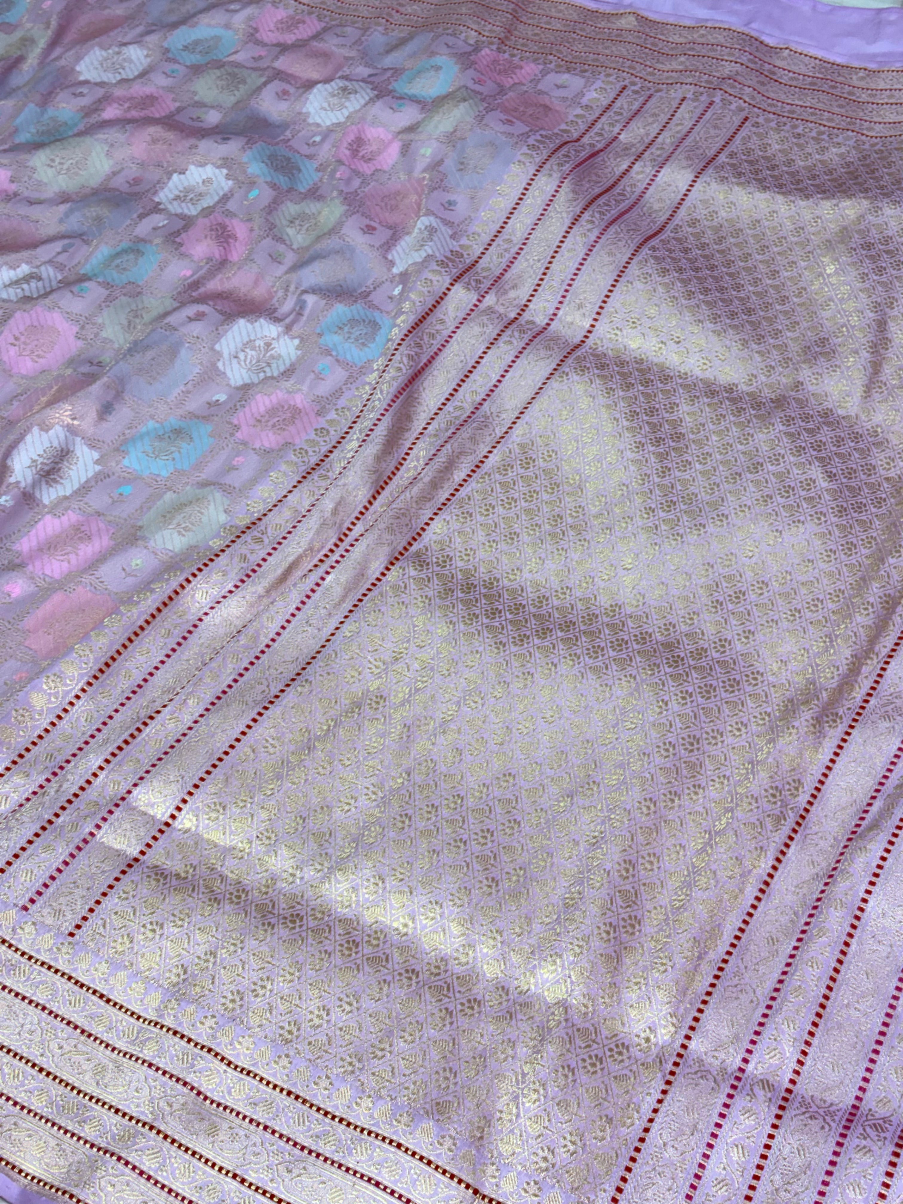 Banarasi Handwoven Pure Katan Silk Rangkaat Saree