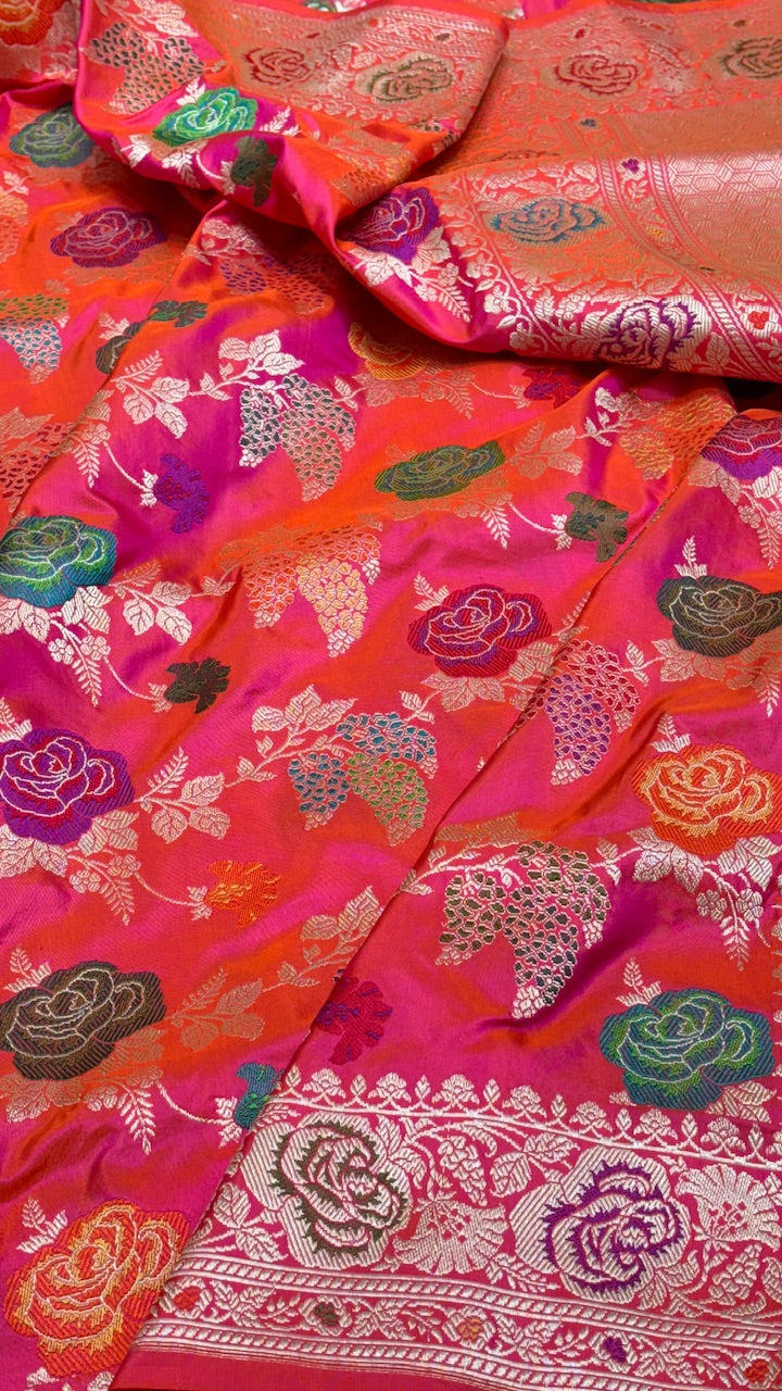 Red Banarasi Katan Silk Handwoven Saree