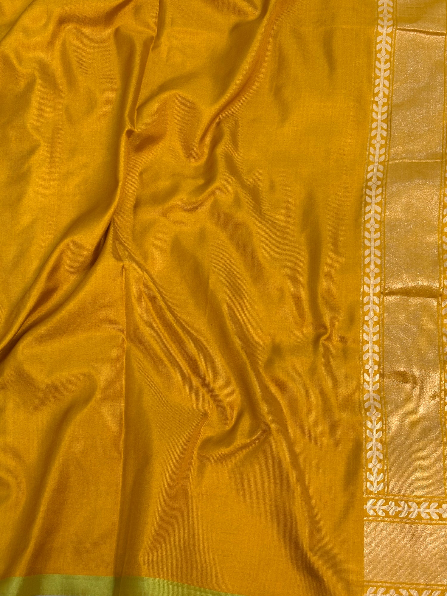 Mustard Yellow Banarasi Pure Katan Silk Iktara Jamdani Saree