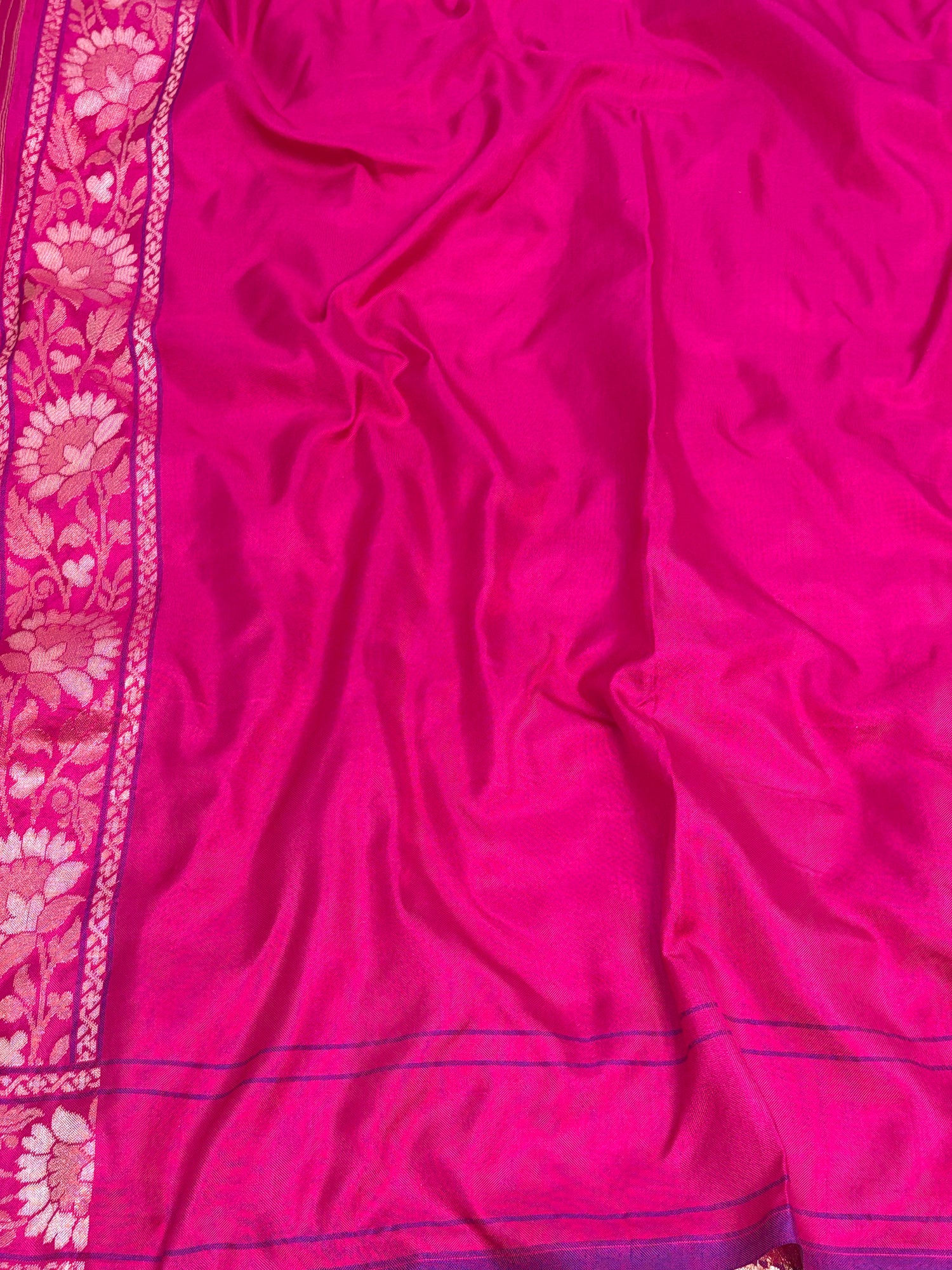 Pink Banarasi Pure Katan Silk Iktara Jamdani Saree