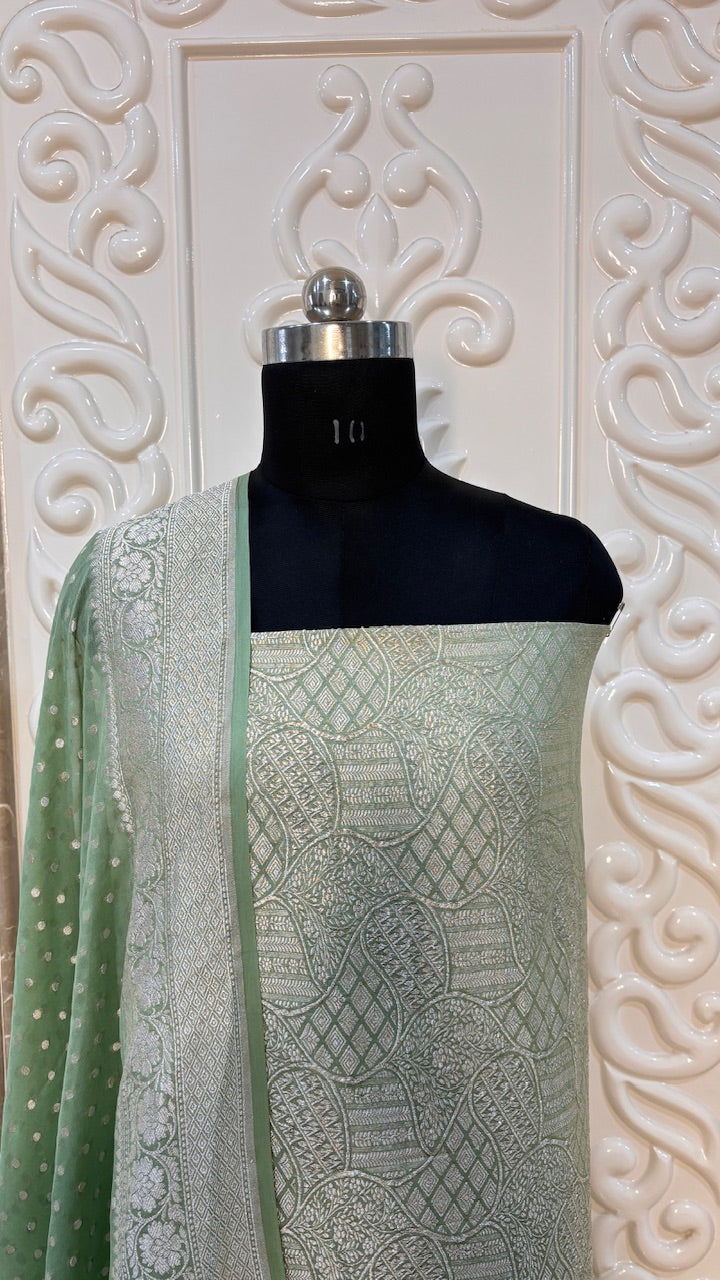 Pastel Green Chiffon-Georgette Suit